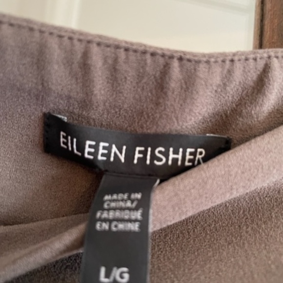 Eileen Fisher Taupe Silk Ankle Pants - Picture 3 of 4